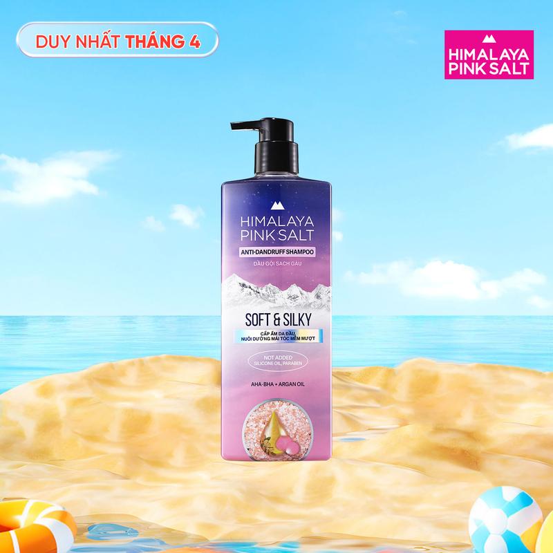 [Bamboo Salt Official] Dầu gội sạch gàu muối hồng Himalaya Pink Salt mềm mượt óng ả 650ml