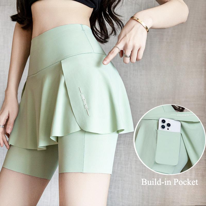 Quần Đùi Thể Thao Ngoại Cỡ Dành Cho Nữ Shark Skorts Yoga Skorts Quần Đùi Đạp Xe Ngoài Trời Thích Hợp Để Tập Luyện Thể Dục Tập Luyện Đi Bộ Đường Dài Pilates Cầu Lông Bóng Chuyền Váy Tennis