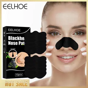 [10 Pcs] EELHOE Plester Hidung Arang Bambu – Membersihkan Komedo & Memurnikan Pori-Pori