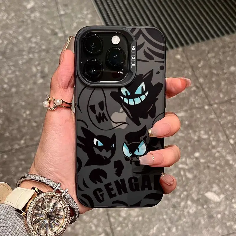 Ốp Lưng iPhone Gengar, Màu Đen, Tương Thích Với iPhone 15 / 14 / 13, Ốp Lưng, Tương Thích Với iPhone 15 Pro, Lì, Bảo Vệ Toàn Cạnh, Chống Sốc, Tương Thích Với iPhone 14 Pro Max, 11 / 12 0