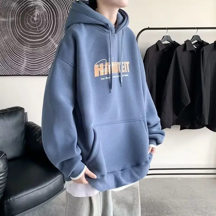 Áo Hoodie Nam Và Nữ Mới, Thương Hiệu Hợp Thời Trang, Dáng Rộng, Hợp Thời Trang, Dễ Phối Đồ, Áo Khoác Phong Cách Hồng Kông, Có Đệm Nhung, Áo Ngoại Cỡ, Mùa Xuân