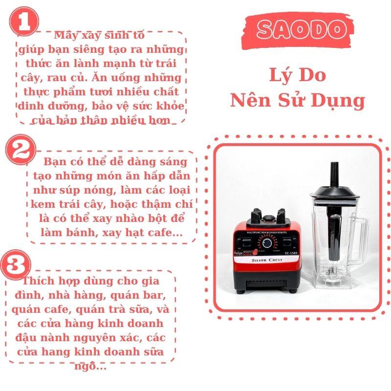Máy xay sinh tố công nghiệp say sinh tố xay thịt đa năng SAODO MXSTCN0035 4