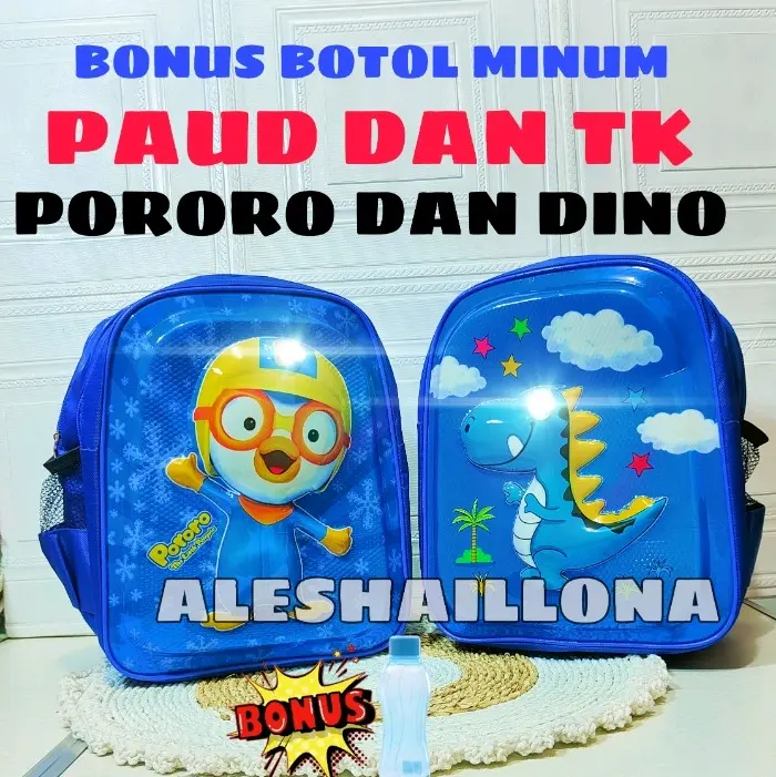 TAS ANAK PAUD TK TAS DINO TAS PORORO TAS ANAK LAKI LAKI Ransel Fashion