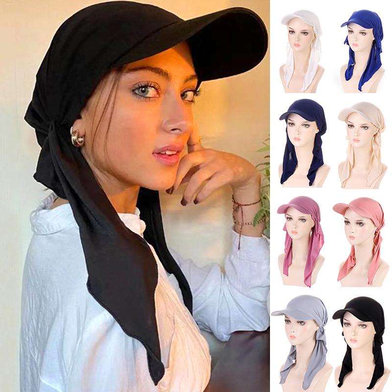 Product Introduction of Women's Cap Solid Color Headscarf Muslim Multicolor Hijab Baseball Cap Classic Turban Hat Fashion Women Outdoor Islamic Instant Hijabs Caps Sun Hats 13