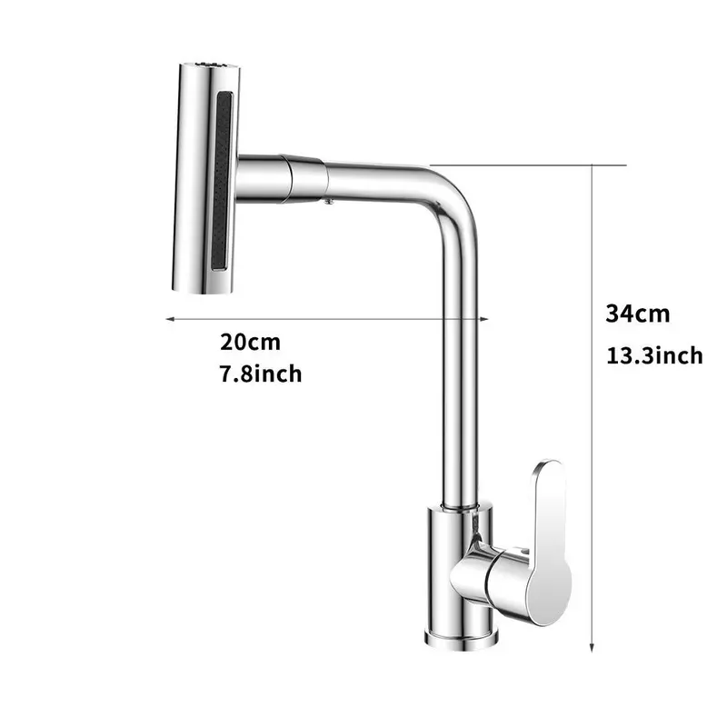 Waterfall Kitchen Faucet, 360° Rotating Waterfall Flow Spray Head Hot and Cold Water Sink Mixer, Kitchen Faucet, Kitchen Accessories, Home, Modern 1