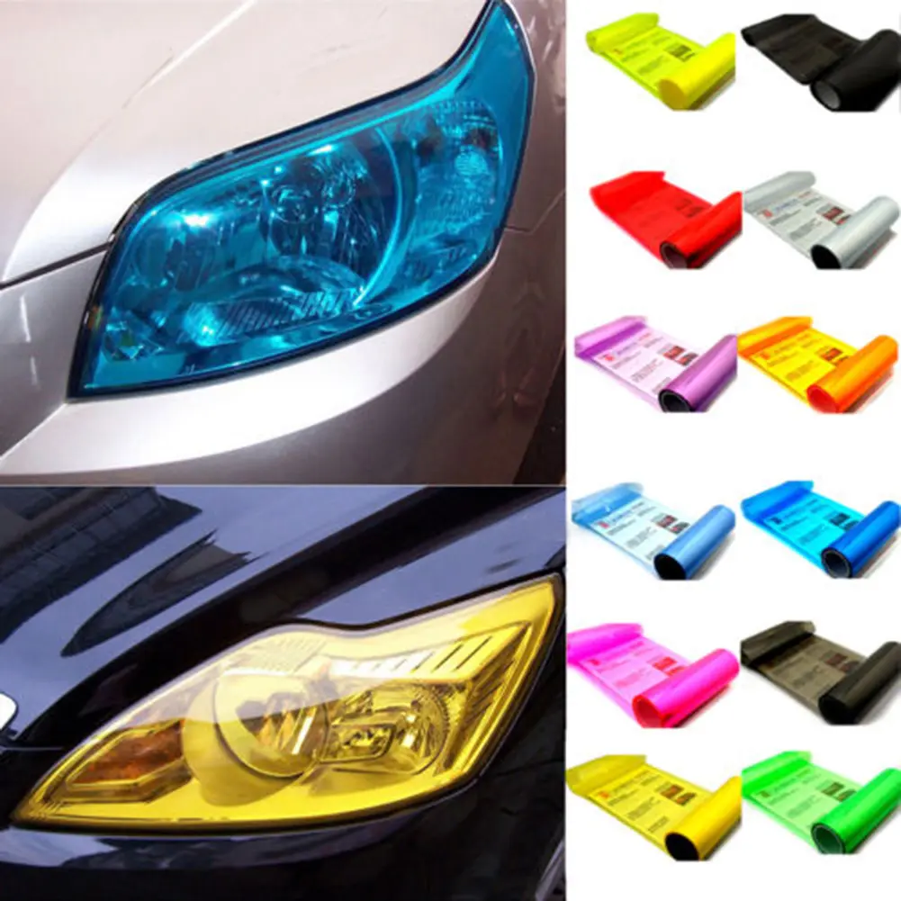 สติ๊กเกอร์ไฟหน้ารถยนต์ ฟิล์มสีร้อน 30*60ซม. สำหรับไฟหน้า ไฟท้าย ไฟตัดหมอกไวนิล