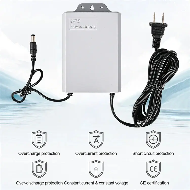 Sumber Daya Tak Terputus UPS Kehidupan Baterai Kamera Pemantauan Luar Ruangan Kecil 12V-2A 3M 0