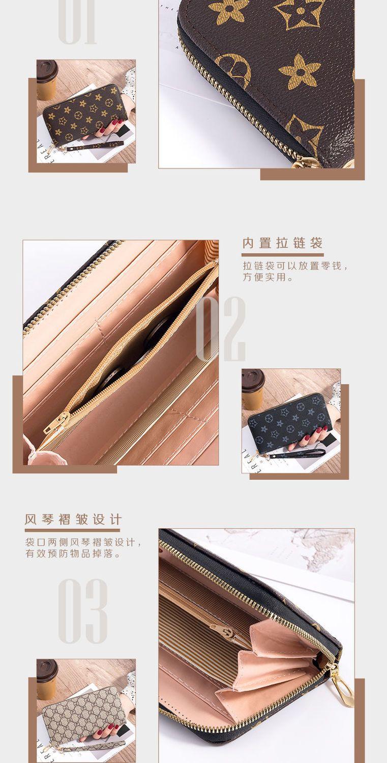 Product Introduction of [Accordion Skirt Wrinkle Design] Women's Long Wallet 2023 New European and American Fashion Large Capacity Ladies Clutch Zipper Mom's Wallet Phone Bag 7