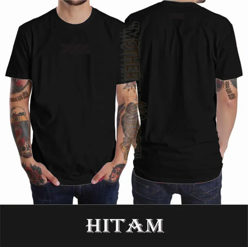 Kaos Pria T-Shirt Kaos Distro T-Shirt Kaos Lengan 100% Cotton Katun 30s Premium Logo WZ BLACK bulat kain kerah lembut Nyaman Tebal 2