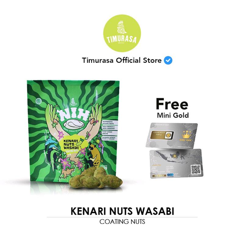 Kacang Kenari Timurasa NIH Rasa Wasabi / Kenari Nut Timurasa NIH Wasabi 50g cemilan food snacks  cemilan food Diet Makanan 3