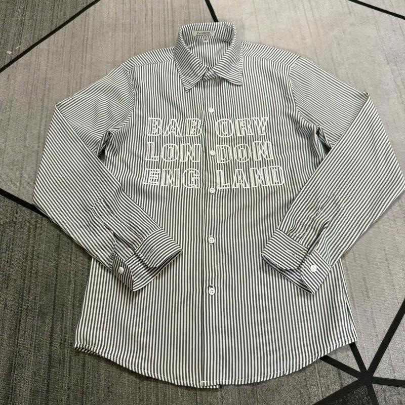 Áo Sơ Mi Nam Tay Dài thêu BABORY Vải cotton sọc Dày Dặn Form Đứng Boy Phố ST MEN STORE Menswear Shirt Có Cổ ...không.4 navy blue ... hàn quốđ