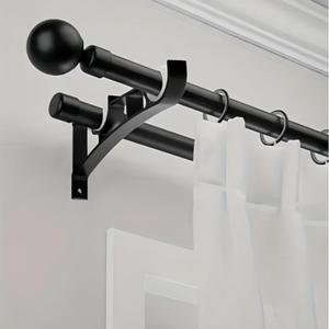 Soporte doble para barra de cortina, Gancho de pared resistente para barra de cortina, Accesorios para barra de cortina duraderos y resistentes para el hogar, salón o dormitorio