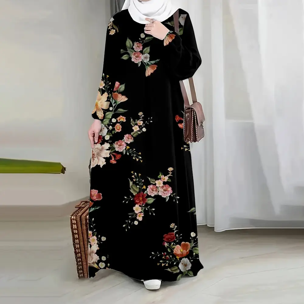 long sleeve black satin dress Avery Long Sleeve Maxi Dress - Black main image 1