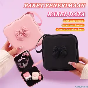 Kotak Penyimpanan Charger dan Kabel Data iPhone Pelindung Anti Patah Desain Imut Portabel Praktis Aksesoris Hp Rumah Tangga Rapi Mudah Dibawa Tahan Lama