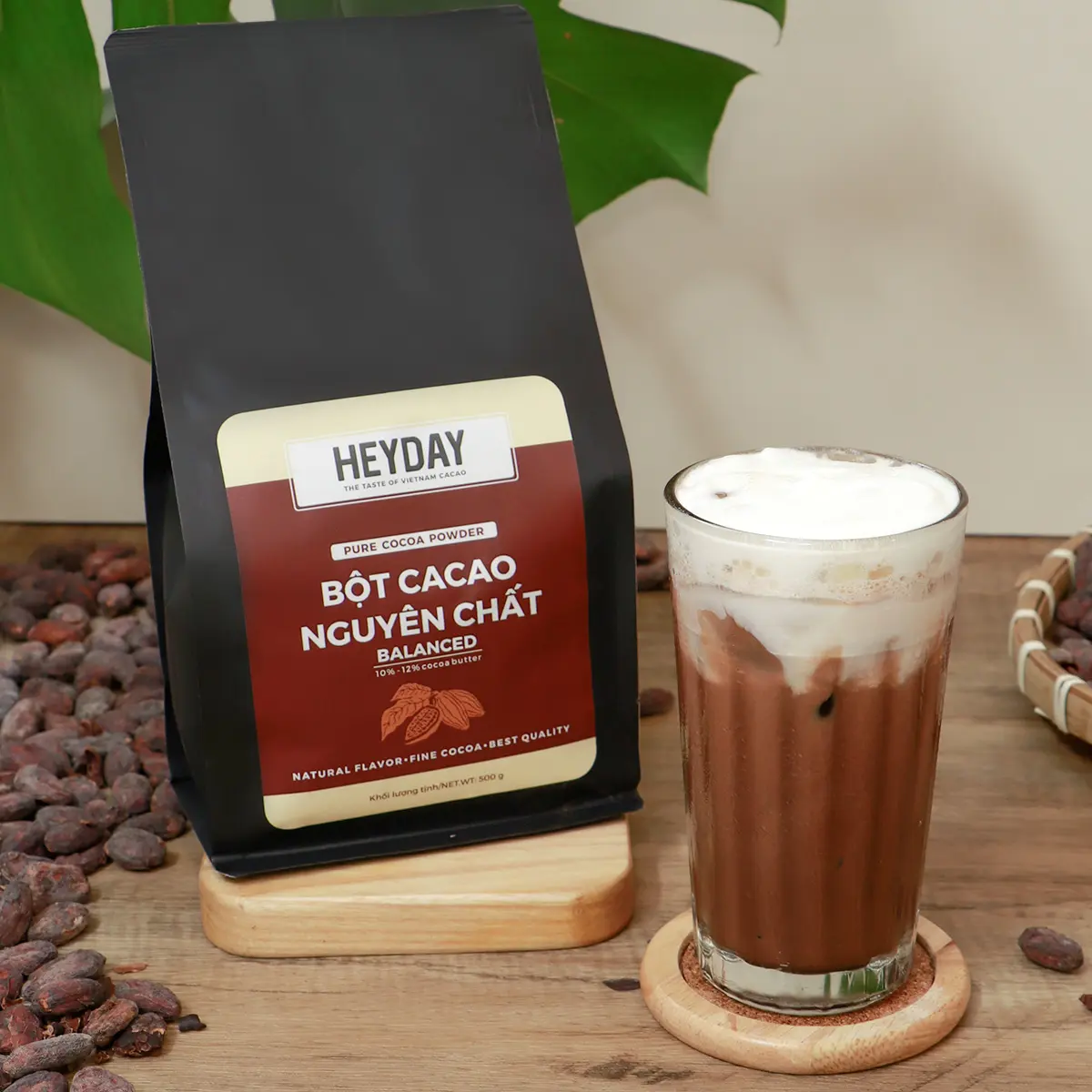 Bột cacao nguyên chất Heyday - Dòng Balanced phổ thông - Túi 500g