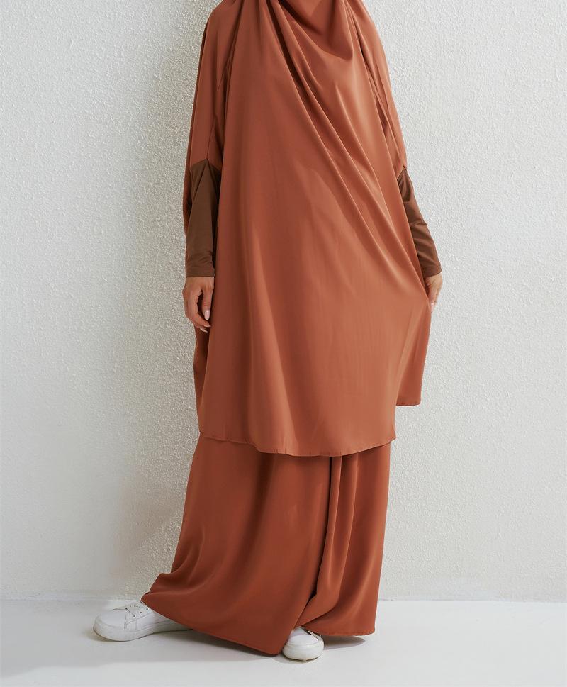 Product Introduction of Two-Piece High-Quality Large Size Clothing, Women's Clothing, Clothing Apparel, Solid Color Long Sleeve Skirt Long Robe 19