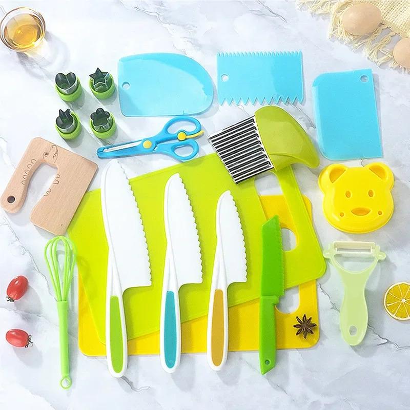 Product Introduction of 11/13/17pcs Kids Cooking Set – Montessori Real-Cooking Kitchen Tools & Safe Knives for Ages 2–8 11