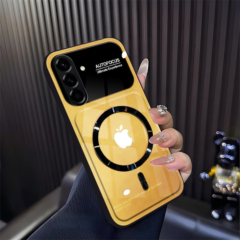 Cocok untuk casing ponsel  Galaxy A56 Casing ponsel anti jatuh dengan ikon gradien magnetik kaca baru-BLK