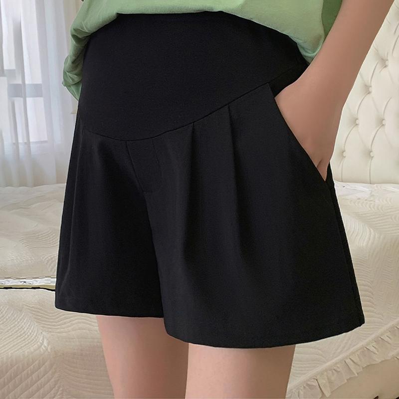 Summer Thin Maternity Shorts For Outer Wear Plus Size Pregnancy Belly Support Casual Loose Wide Leg Cloud Three-point Pants 3