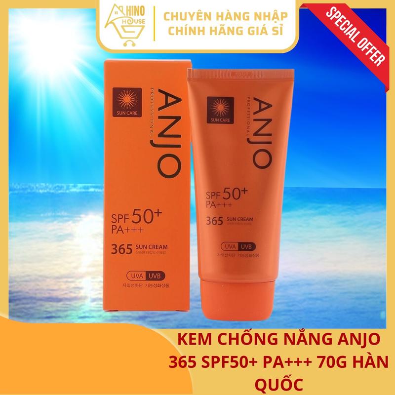 Combo 2 Kem Chống Nắng ANJO 365 SPF50+ PA+++ 70g Hàn Quốc Hỗ Trợ Chống Nắng Dưỡng Da - Hinohouse