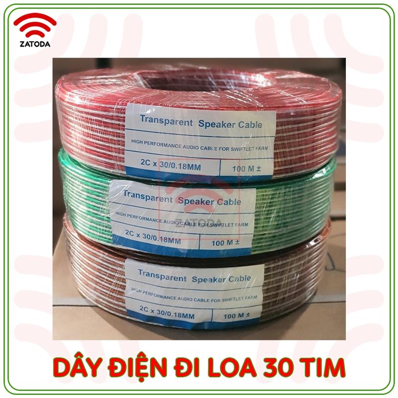 Dây loa chuyên dùng đi loa cho nhà nuôi yến 17 TIM lõi đồng mạ niken bọc nhựa trong PVC cuộn 100m 1