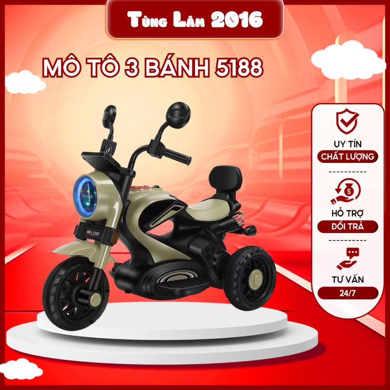 Xe moto 3 bánh, xe máy điện cho bé 5188 có đủ màu kèm sạc Đồ Chơi xemay dien