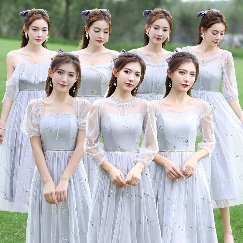 Product Introduction of Bridesmaid Dress Dress Women's New Niche High-Grade Wedding Sisters Group Dress Slim 2