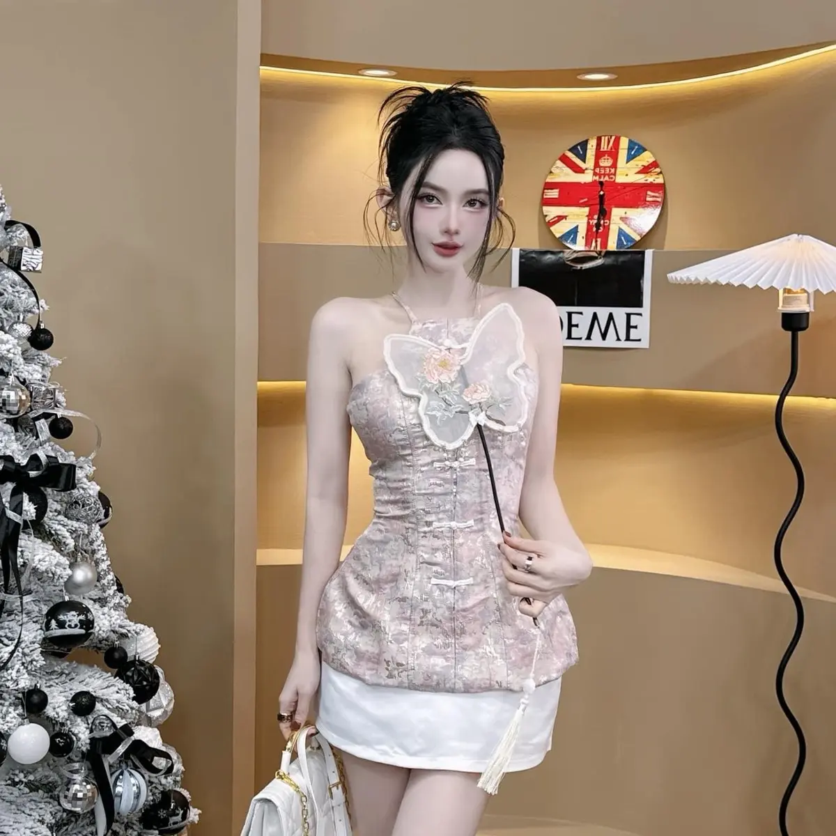 có BIgSize  set yếm ấm nữ kem chân vay fom chữ a có quần bảo hộ