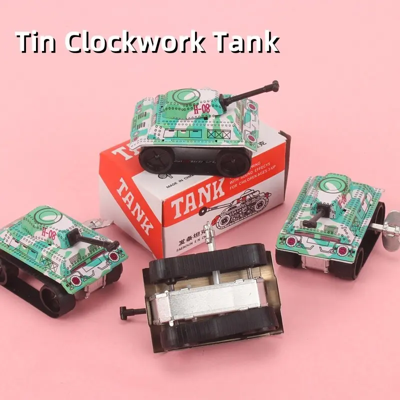 Classic Tin Clockwork Tank Children's Winding Educational Desktop ...