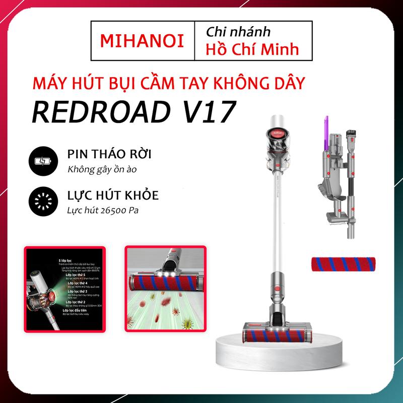 Máy hút bụi không dây cầm tay Redroad V17 – Lực hút vô địch, Nhiều đầu hút đi kèm, Pin rời tiện lợi Làm Sạch