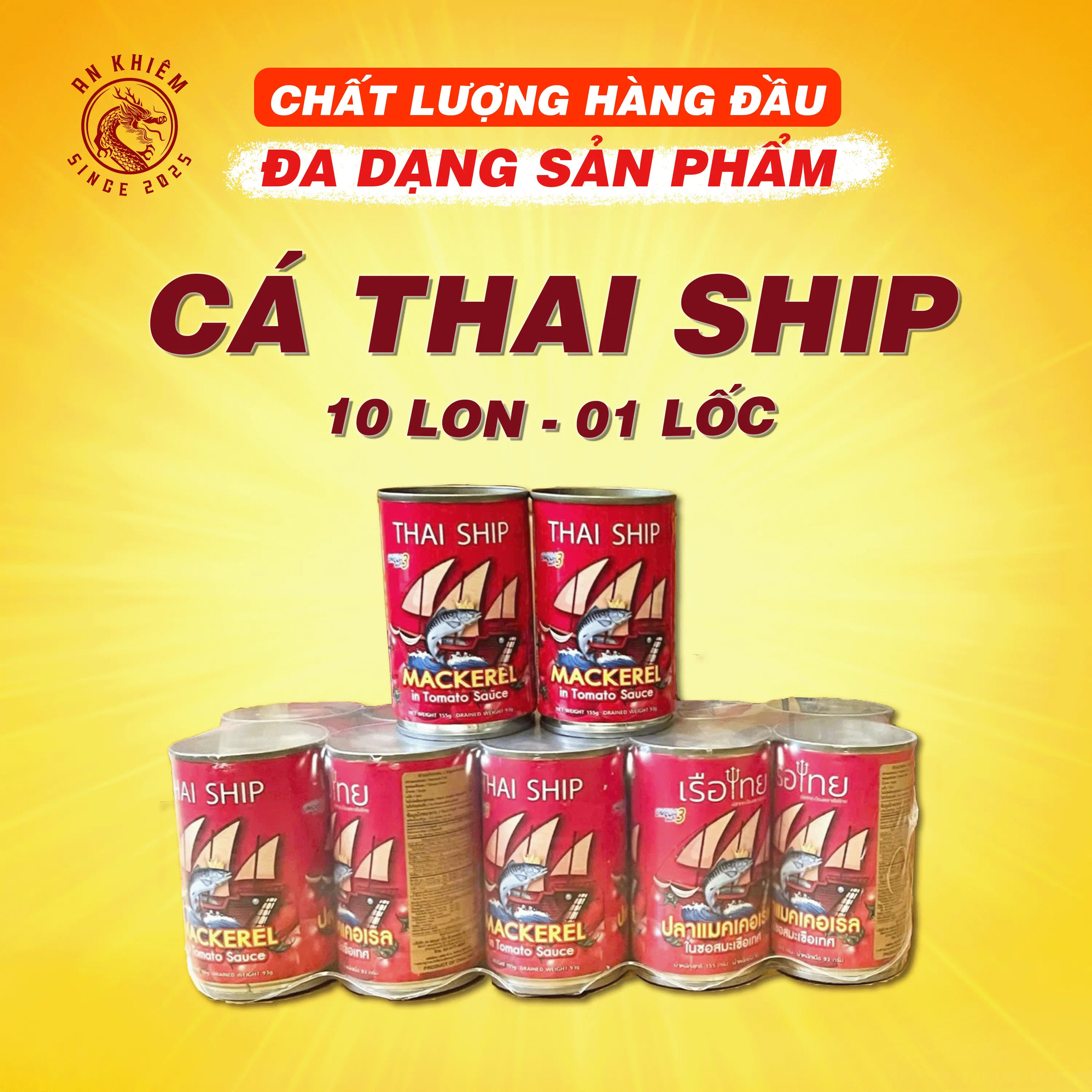 Cá hộp THAI SHIP - CÁ MÒI THAI SHIP ( HÀNG THÁI LAN )