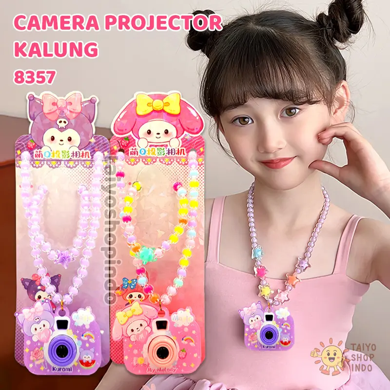 TAIYO Kamera Proyektor Kalung Sanrio Karakter Camera Projector Gambar DIY Guka Gooka Mainan Anak 0