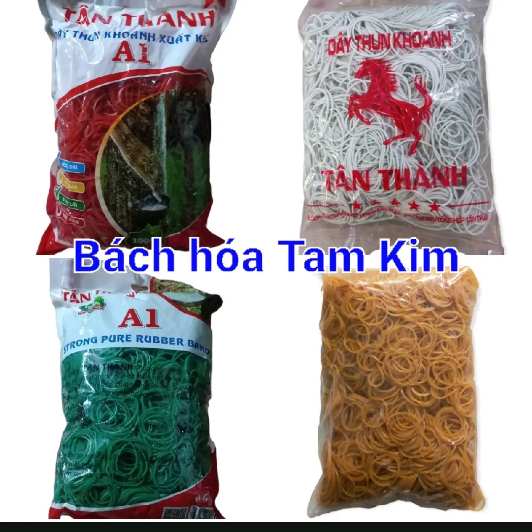 [Vàng đỏ trắng đen xanh]Bịch 500g dây thun xuất khẩu nhiều size tiểu trung đại dùng cột tiền cột hàng buộc trái cây siêu dẻo dai tiện lợi chất liệu đẹp