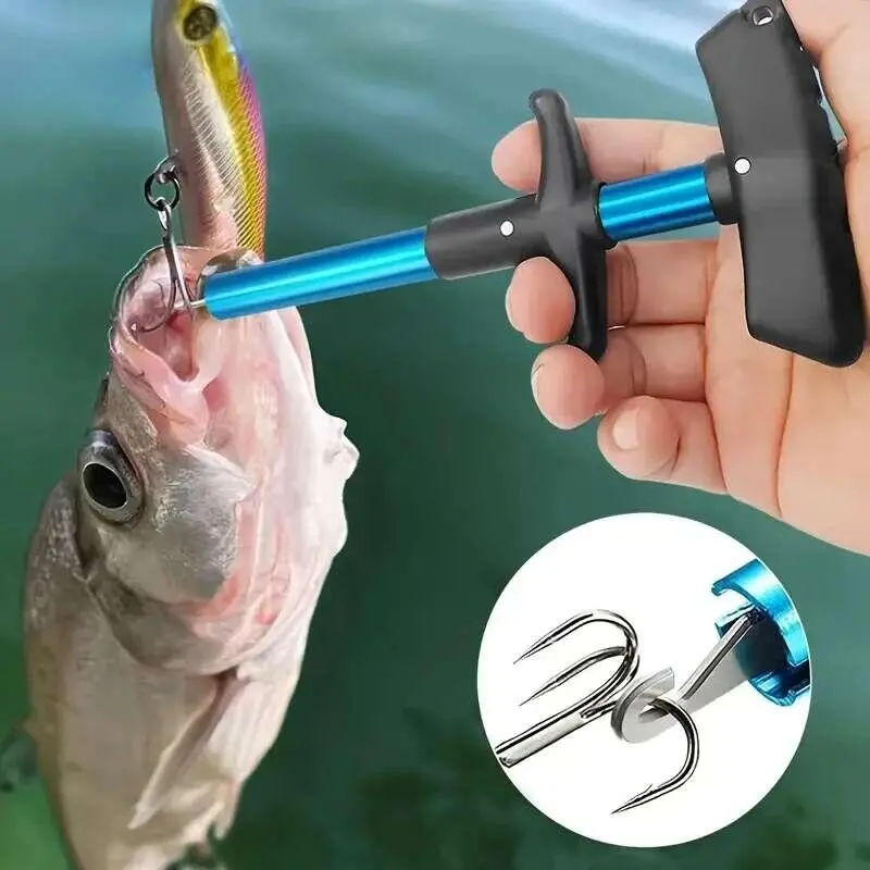 1pc Portable Aluminum T-Hook Taker Remover Fish Hook Separator Tackle Fishing Equipment