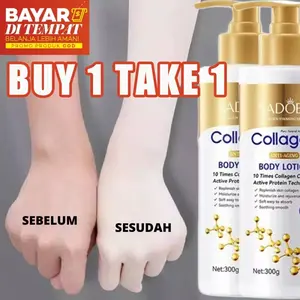 ⭐Beli 1 gratis 1⭐Collagen Whitening Body Lotion 300g Pemutih Badan Permanen Pelembab Kulit Mencerahkan Warna Kulit Anti Kerutan
