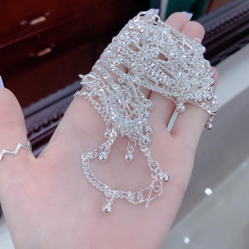 Lắc tay đơn chuông bạc ta cho bé _Bạc đẹp Hải hạnh HHJ