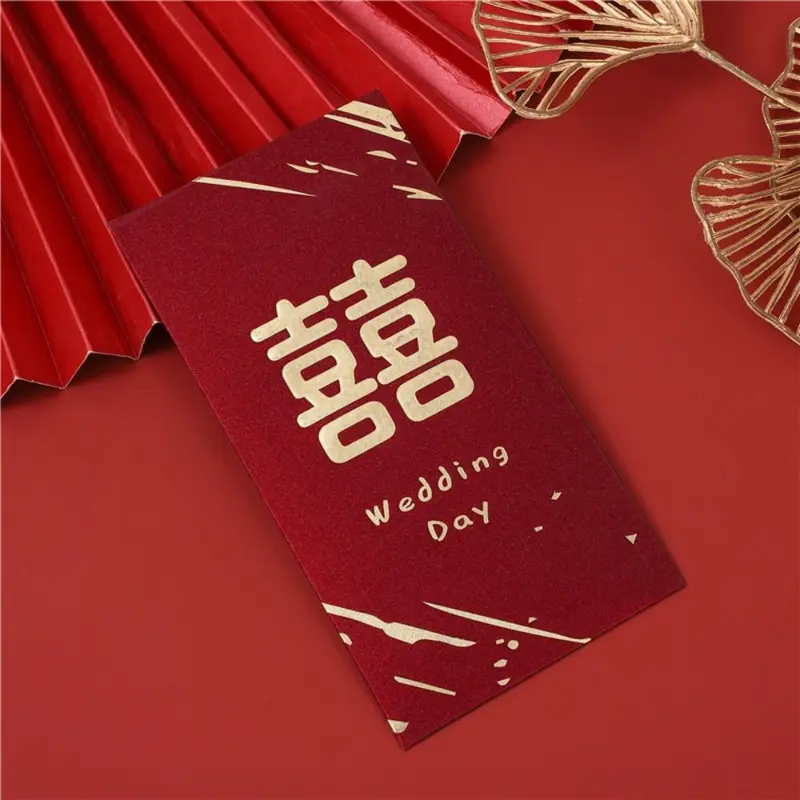 Túi đựng tiền, phong cách Trung Quốc, 6 cái, dành cho năm mới, phong bì màu đỏ, Hongbao truyền thống, túi đựng tiền đám cưới, quà tặng phước lành, túi đóng gói, thích hợp cho quà tặng năm mới theo lịch âm 3