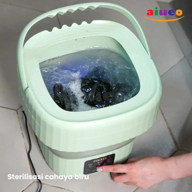 AIUEO Folding Mesin Cuci Portable Mesin Cuci Lipat Mini Folding Washing Machine Kapasitas 6 L 0