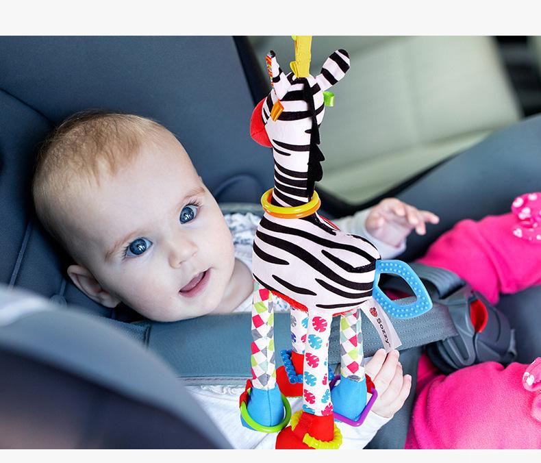 Product Introduction of Soft Giraffe Zebra Animal Handbells Rattles Plush Infant Baby Development Handle Toys WIth Teether Baby Toy For Newborn Gifts 13