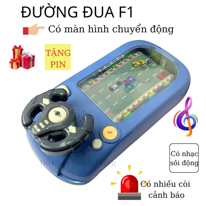 Đường đua ô tô có màn hình chuyển động chạy Pin có nhiều nút bấm và các bài nhạc sôi động như một chiếc ô tô thật, chất liệu nhựa cao cấp giúp bé tránh xa điện thoại Xe Đua 0