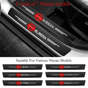 Stiker Carbon Mobil Untuk Nissan Stiker Ambang Mobil Anti Gores Waterproof Pelindung Bagasi All Nissan