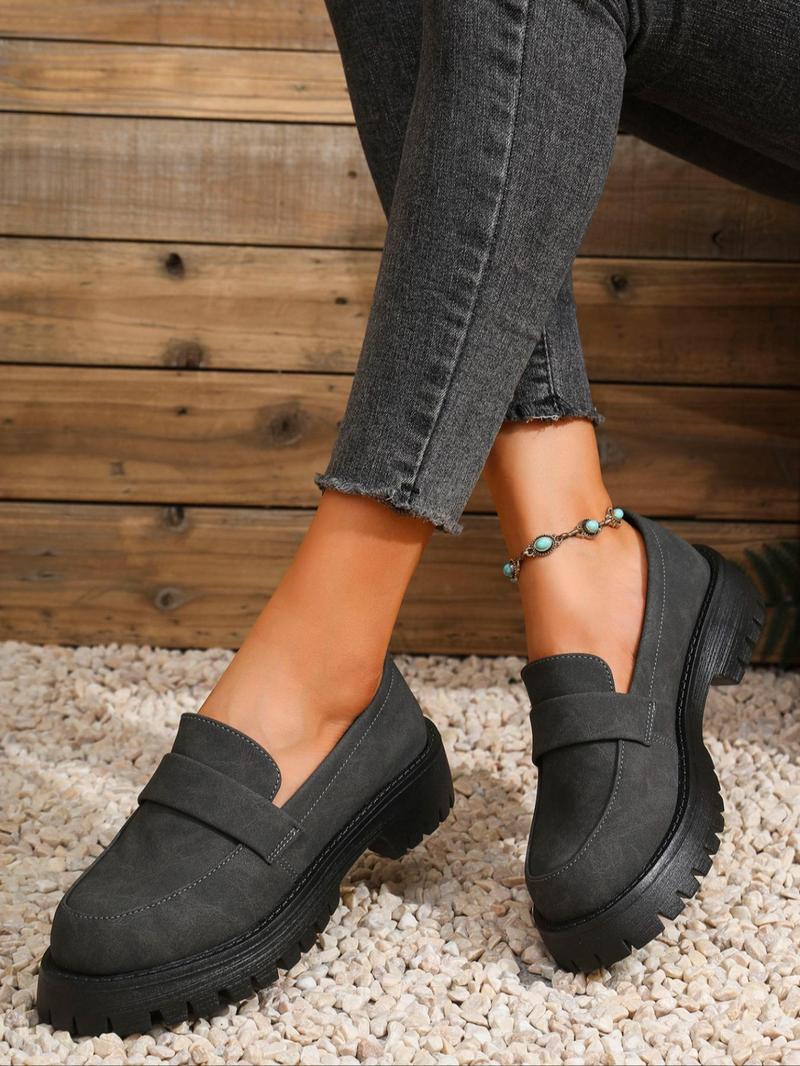 Product Introduction of Women's Fashionable Solid Color Slip on Loafers, Casual Comfortable Breathable Shoes for Daily Wear, Lightweight Breathable Shoes for Women & Girls 2