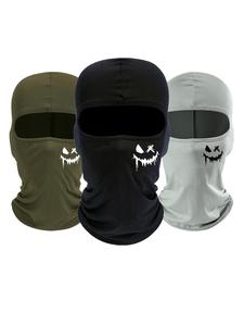 2 Piezas de Pasamontañas con Estampado de Sonrisa Maliciosa para Hombres y Mujeres, Ajustado de Tela Casual para Todas las Estaciones, Perfecto para Ciclismo