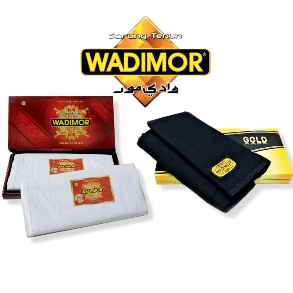 Sarung Wadimor Polos  Husus Hitam/Putih Bahan Katun Sarung Dewasa Termurah