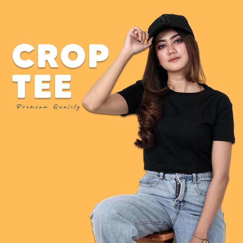 Product Introduction of best seller baju kaos crop wanita terbaru tee Combed Lembut Top Atasan Pendek Polos 11