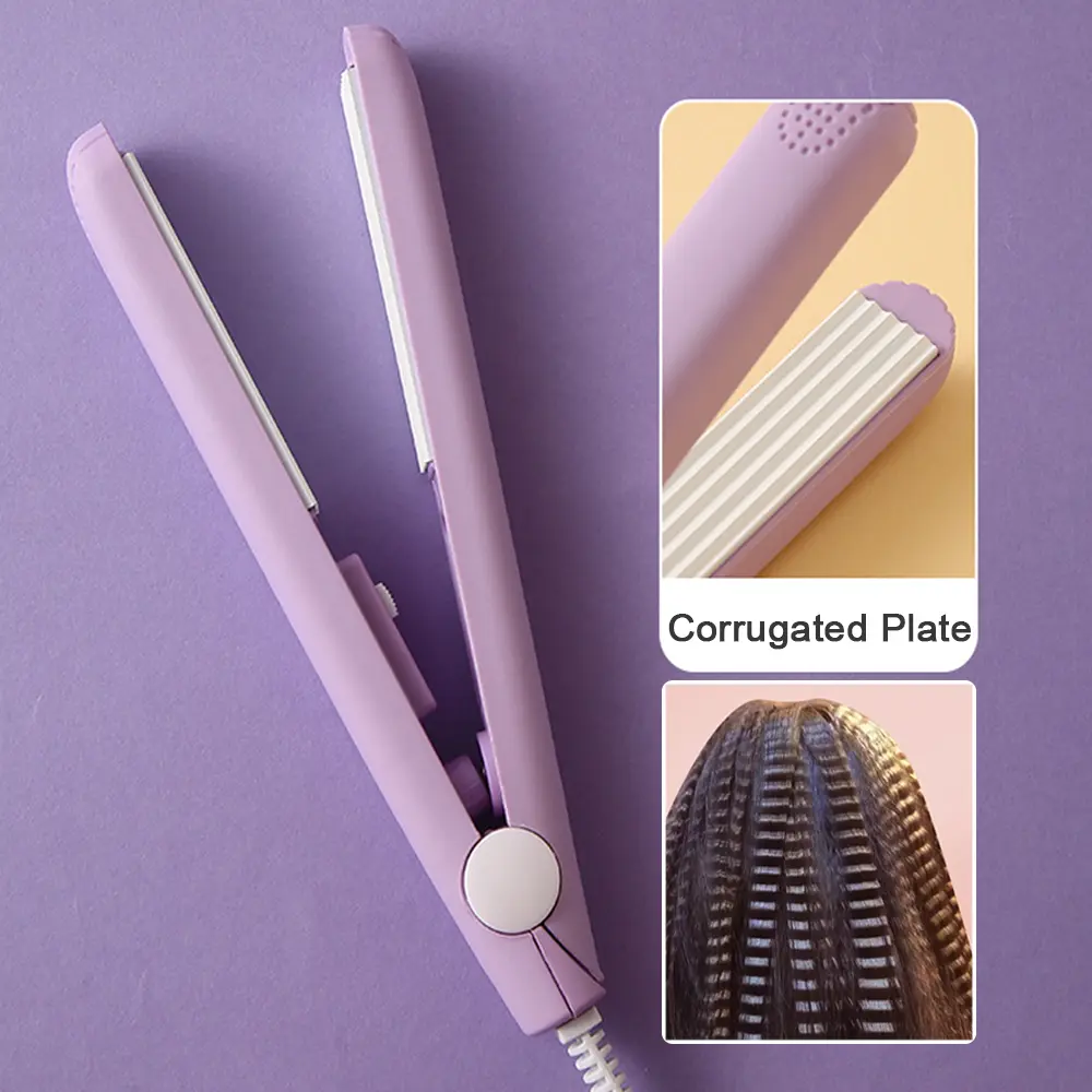 2024 Best Sell Mini Hair Curler Fluffy Splint Flat Iron Curling Corrugated Plate Pro Electric Hair Crimper For All Hair Lengths Comfort