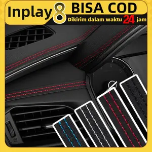 Stiker Strip Suture Bahan Kulit PU Untuk Dekorasi Interior Dashboard / Pintu / Armrest Mobil Universal