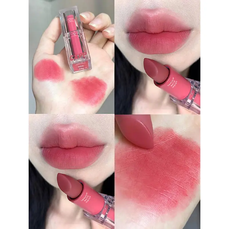 NEW! CAPPUVINI PINK MATTE Lipstick 6 Warna Nude Pink Mosturizing Lipstick Korea Korean Lipstick 1