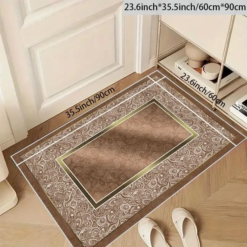 Floral Pattern Area Rug, 1 Count Non-slip Soft Floor Mat, Machine Washable Decorative Carpet for Home Living Room Bedroom Kitchen Study Room 4