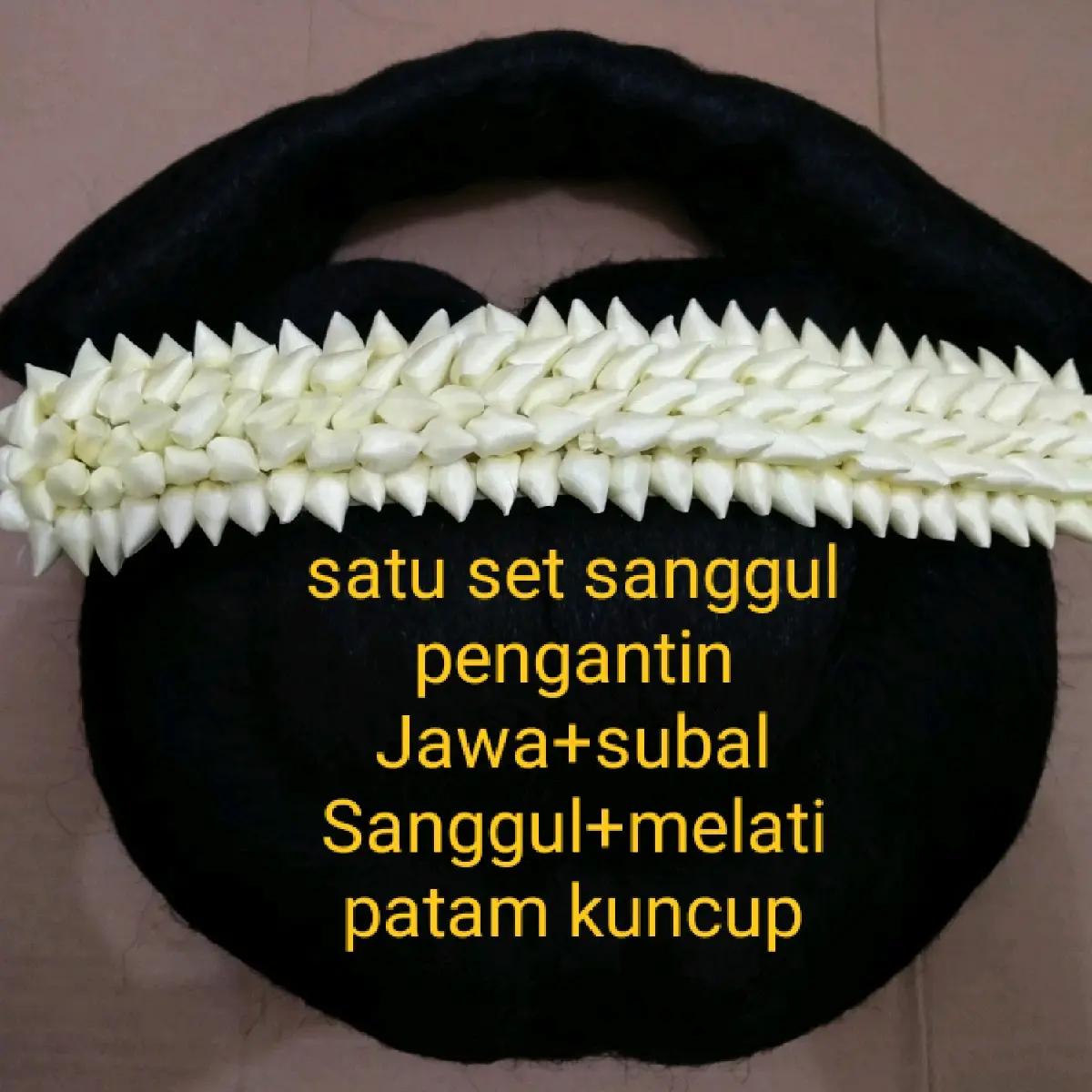 set sanggul pengantin Jawa+subal+melati patam kuncup